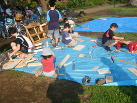 練馬区立野公園　工作イベントに端材提供
